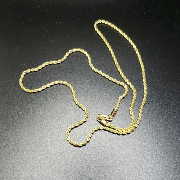 14K Gold Plated Gold Rope Chain 3mm 24" - Picture 3 of 7